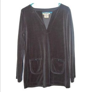 Tory Burch black velour tunic
